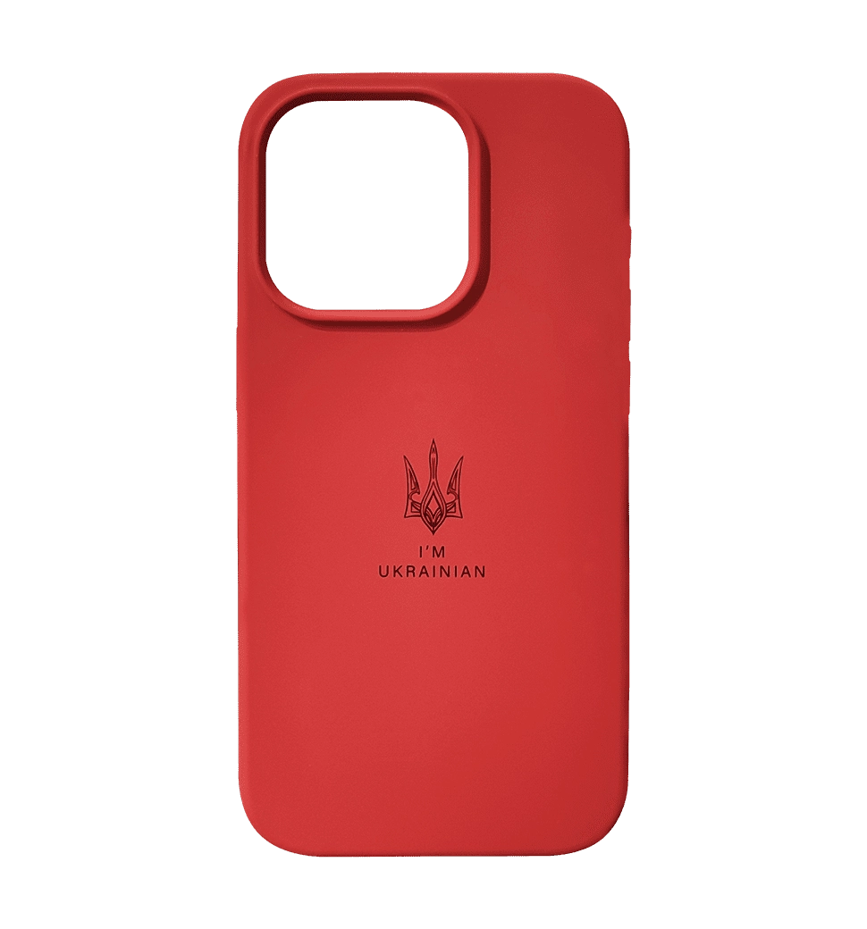 Чохол Silicon Case I'm Ukraine iPhone 14 Pro Red