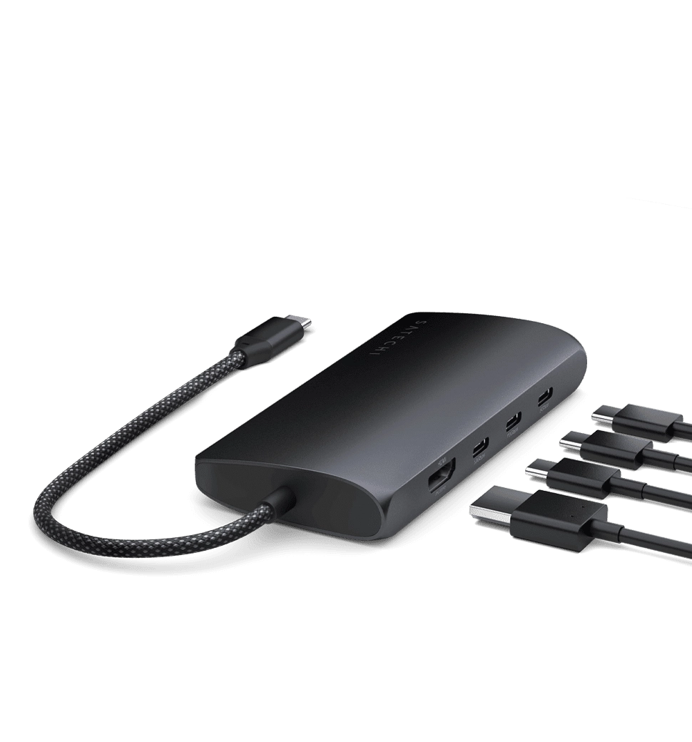 Satechi USB-C Multiport Adapter 8K with Ethernet V3 Midnight (ST-P8KED)