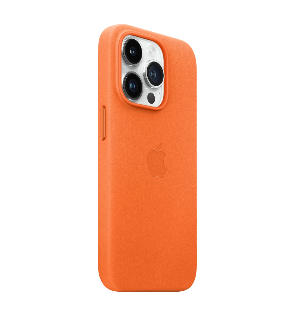 Чохол шкіряний iPhone 14 Pro Leather Case with MagSafe Orange (MPPL3)