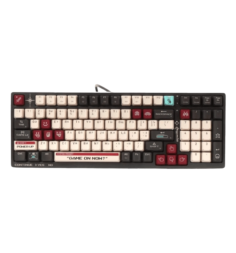 Механическая клавиатура A4Tech Bloody S98 (Pixels Red), USB, серо‑бело‑красная