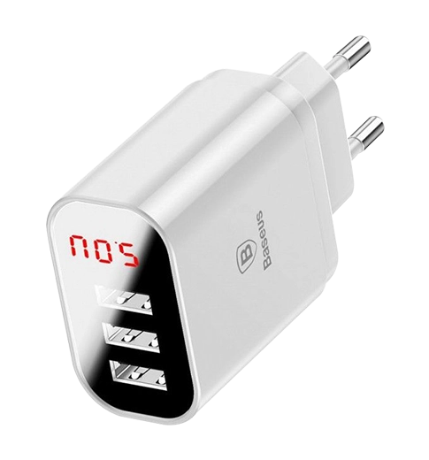 Адаптер Baseus Mirror Travel Charger 3USB 3.4A White (CCALL-BH02)