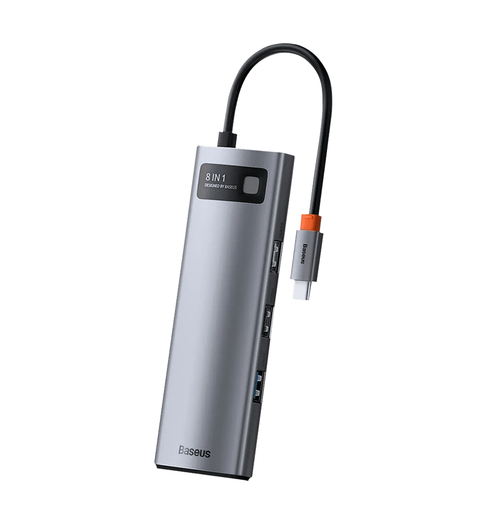 Хаб Baseus Multifunctional Metal Gleam 8- in-1 Type-C (Gray) (CAHUB-CV0G)