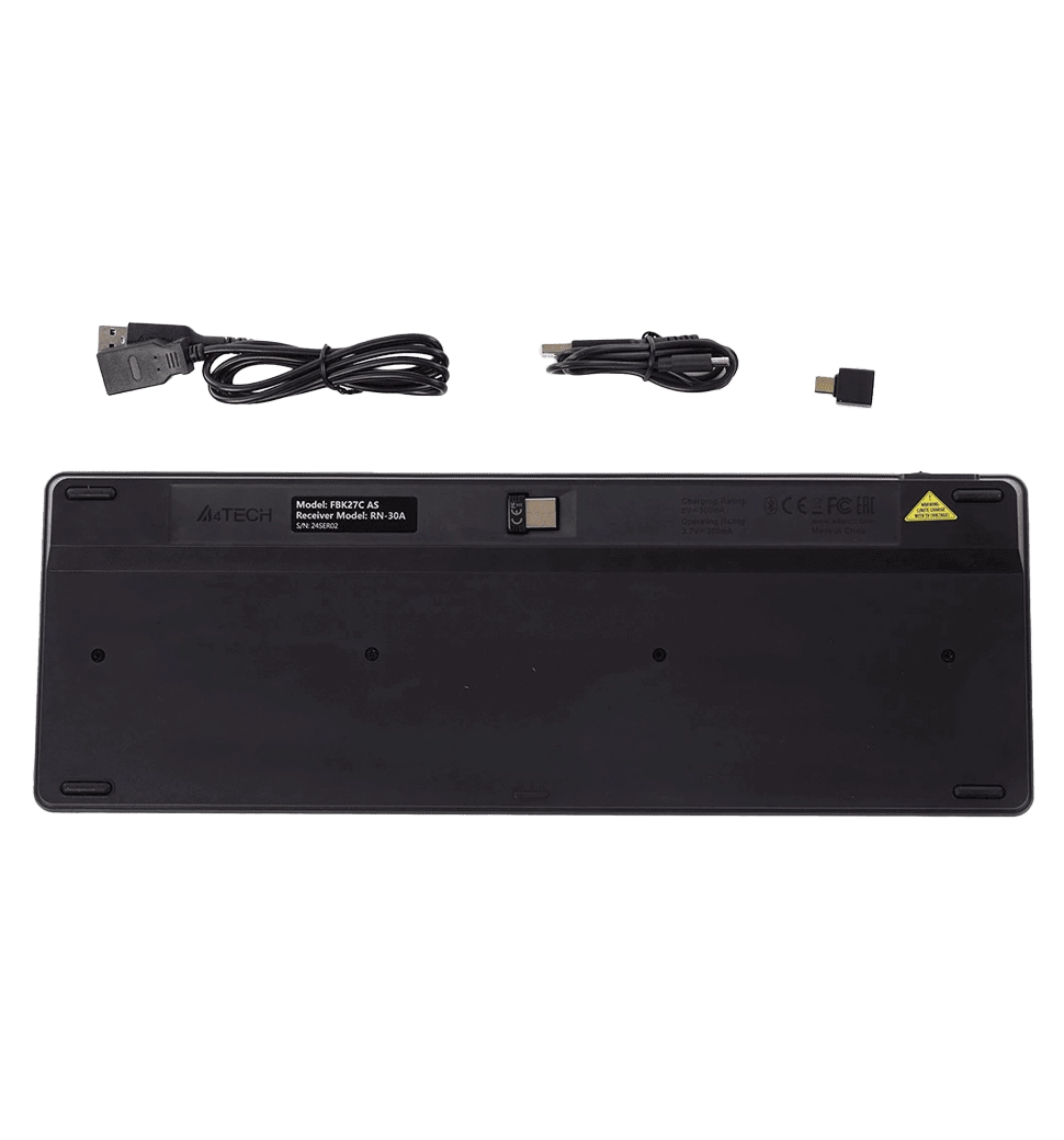 Клавіатура бездротова A4Tech FBK27C AS, колір чорний