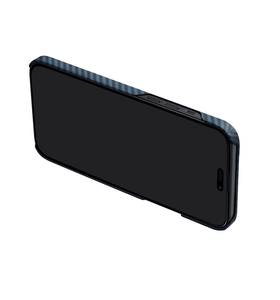 Чохол Pitaka MagEZ Case 4 Twill 1500D Black/Blue for iPhone 15 (KI1508)