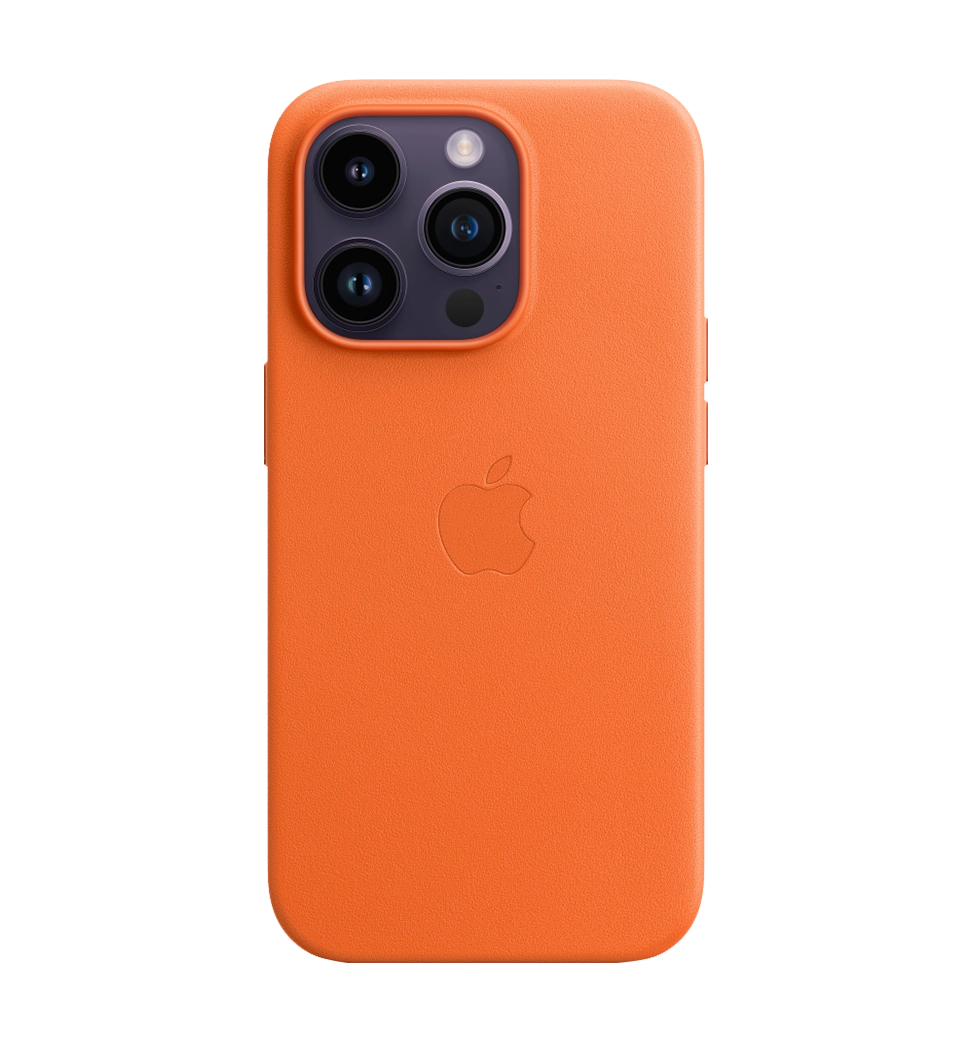 Чохол шкіряний iPhone 14 Pro Leather Case with MagSafe Orange (MPPL3)