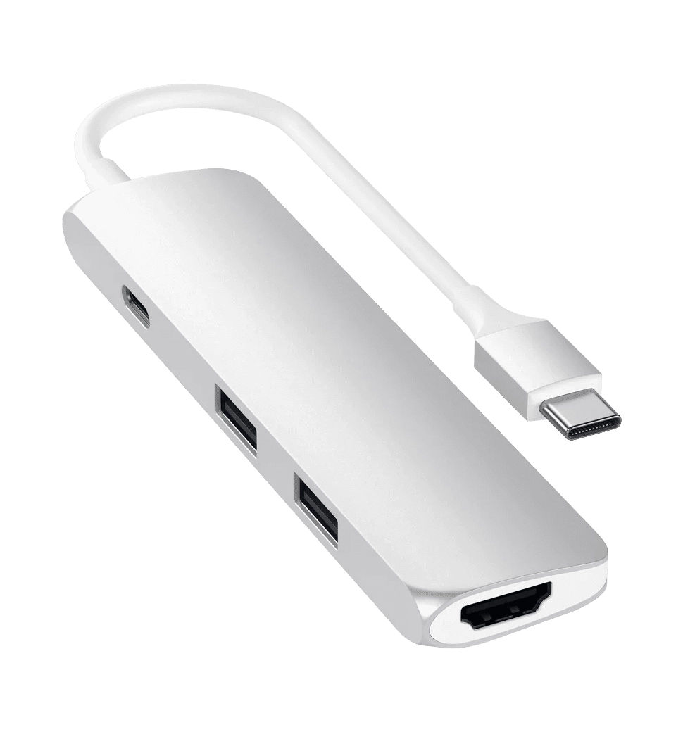 Xaб Satechi Aluminum Type-C Slim Multi-Port Adapter 4K Silver (ST-CMAS)