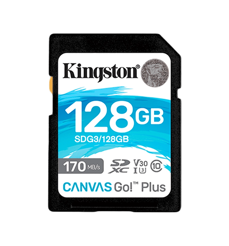 Карта памяти Kingston 128GB SDXC C10 UHS-I Canvas Go! Plus 170R/90W U3 V30 (SDG3/128GB)