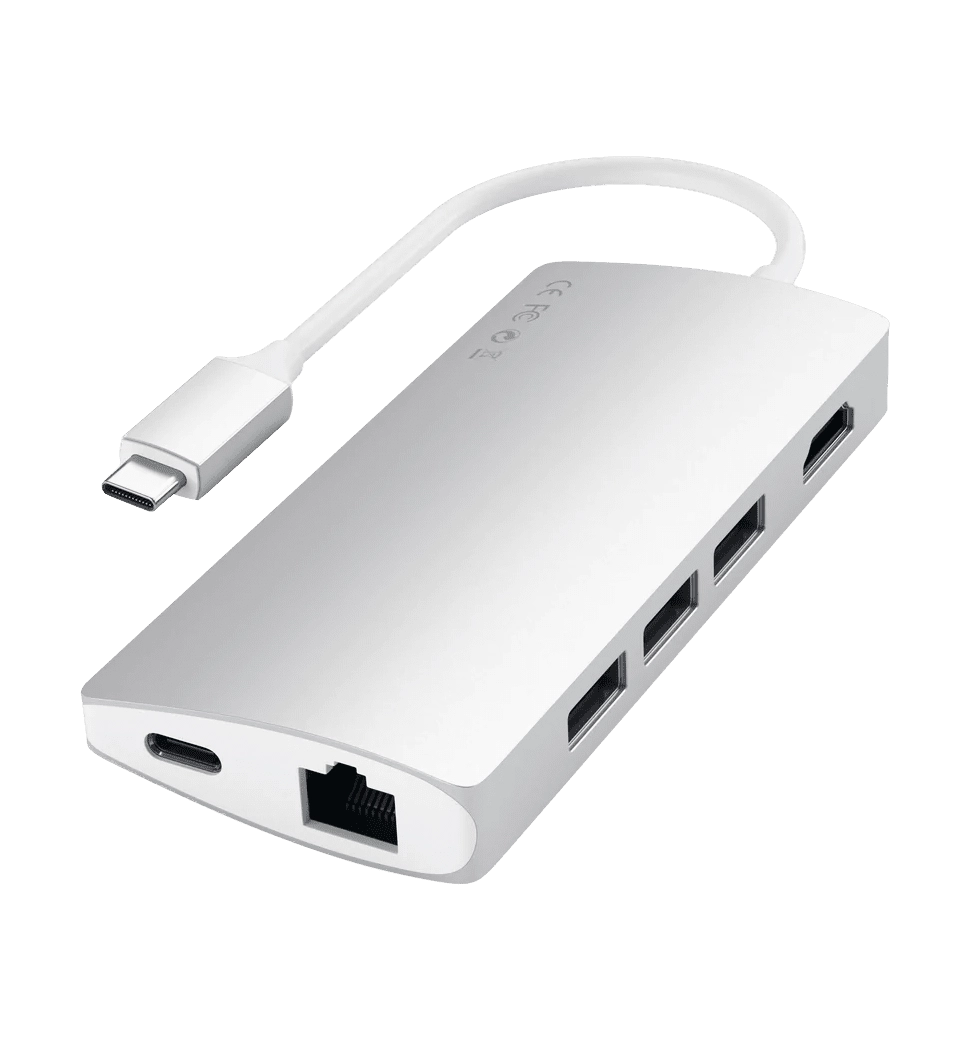 Satechi Type-C Multi-Port Adapter 4K with Ethernet V2 Silver (ST-TCMA2S)