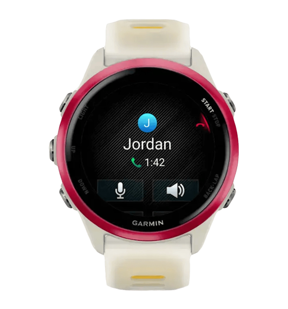 Спортивные часы Garmin Forerunner 570 42mm Raspberry Aluminium with Translucent Bone/Mango Band (010-02970-02) UA