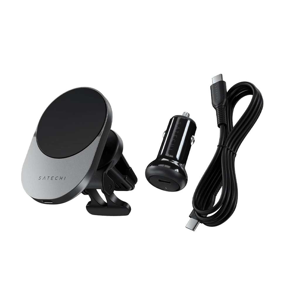 Держатель с ЗУ Satechi Qi2 Wireless Car Charger Space Gray (ST-Q2CCM)