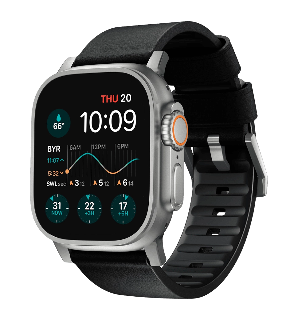 Ремінець Nomad Active Band Pro Silver Hardware Black 46mm/49mm (NM1A41SNW0)