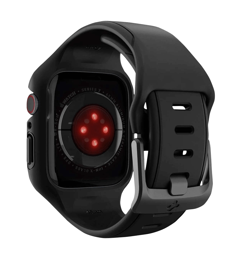 Чохол та ремінець 2в1 Spigen для Apple Watch 45mm Liquid Air Pro, Black(ACS04182)