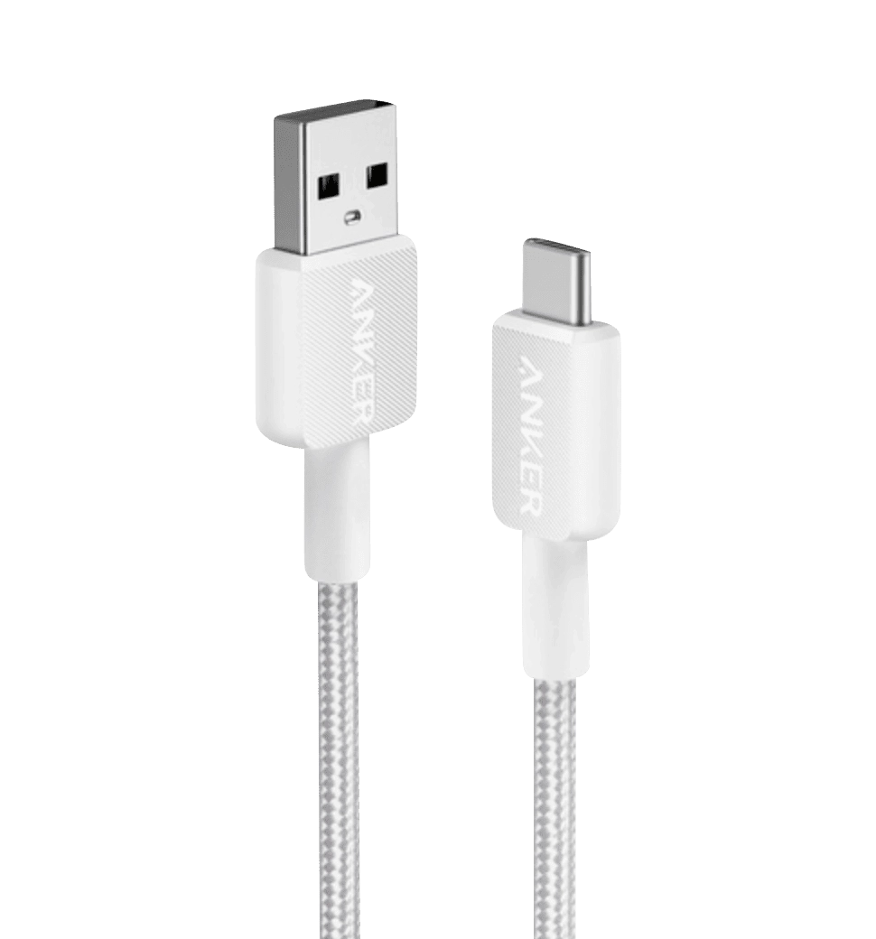 Кабель ANKER 322 USB-A to USB-C - 0.9m Nylon (Білий)