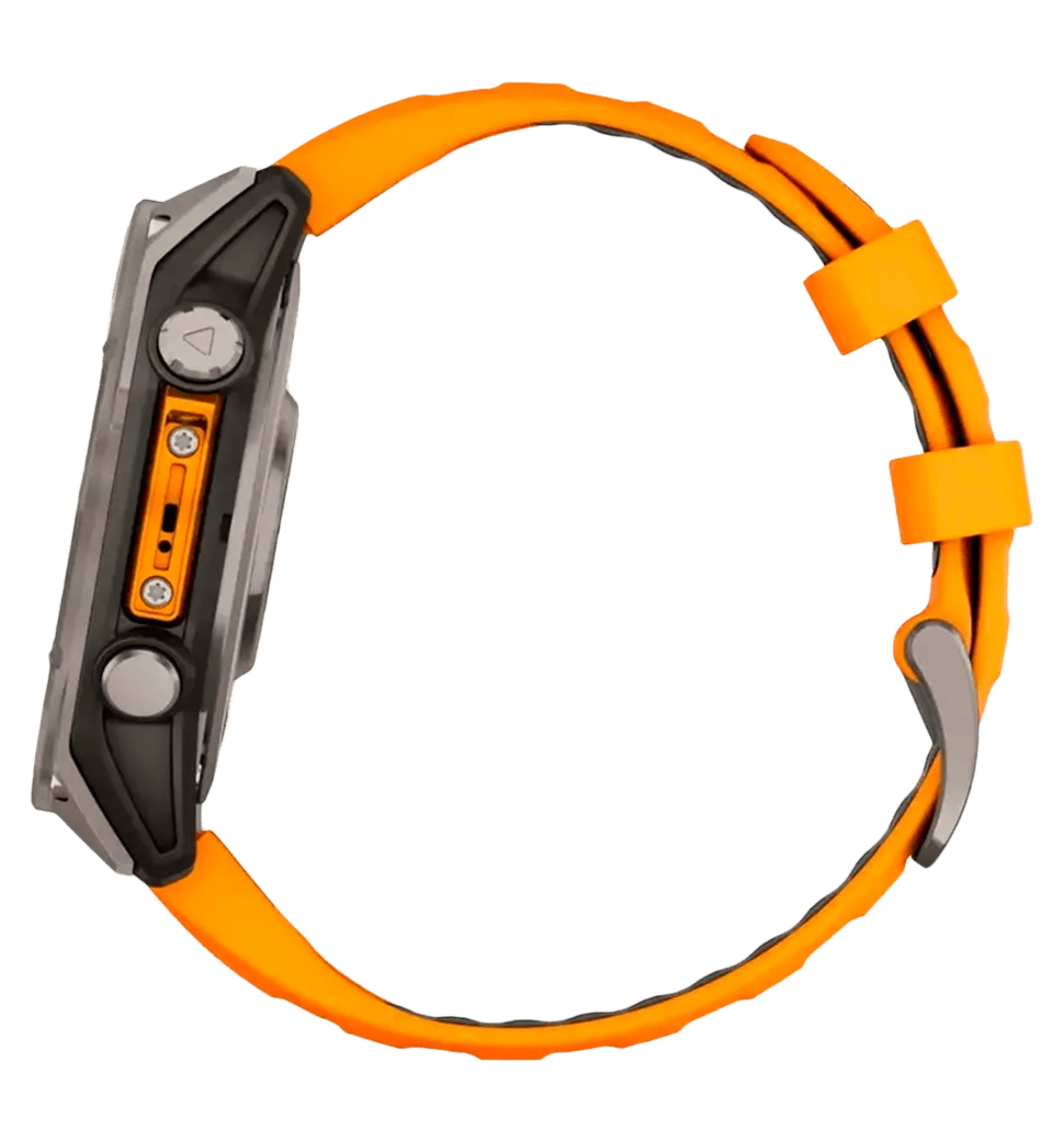 Спортивные часы Garmin Fenix 8 47mm AMOLED Sapphire Titanium w. Spark Orange/Graphite Silicone Band (010-02904-10/11)