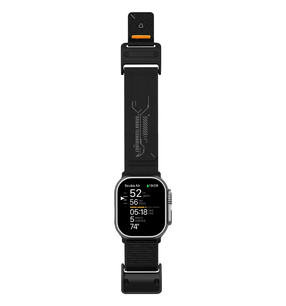 Ремінець AULUMU A11 band for Apple Watch, Black buckle+Black Strap black+black 22mm A11-NL-BK-BK