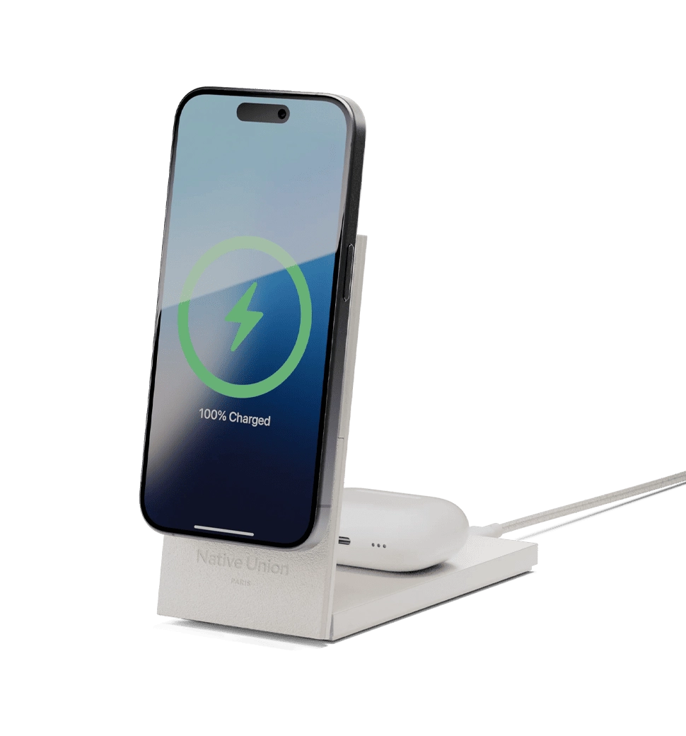Зарядний пристрій Native Union Rise 2-in-1 Qi2 Sandstone (RS-2IN1-SAN)