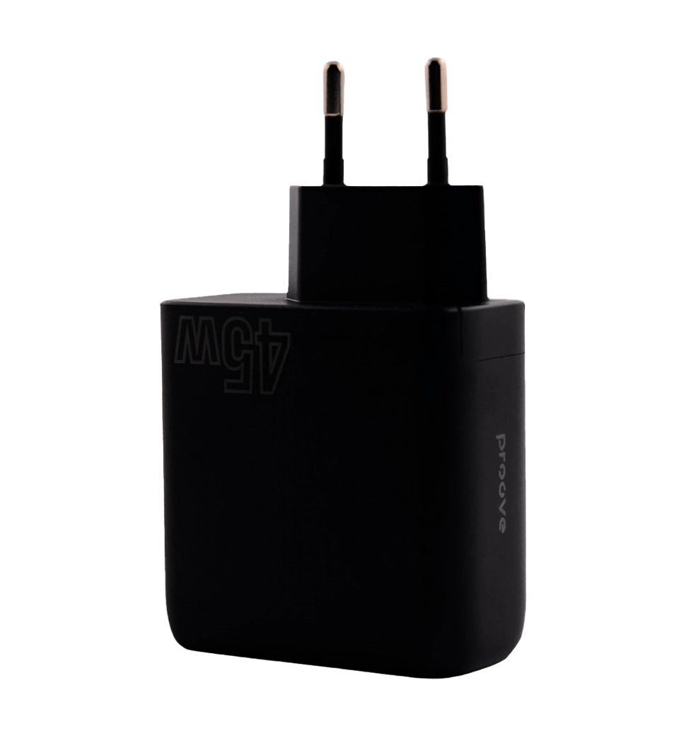 Адаптер Proove Silicone Power 45W (Type-C + USB) (black)
