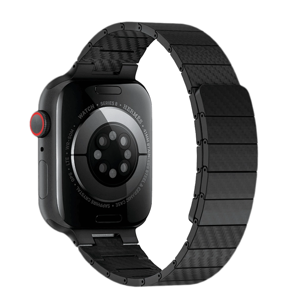 Ремінець Wiwu для Apple Watch 42/44/45/49mm Carbon Fiber pattern magnetic watch band Black