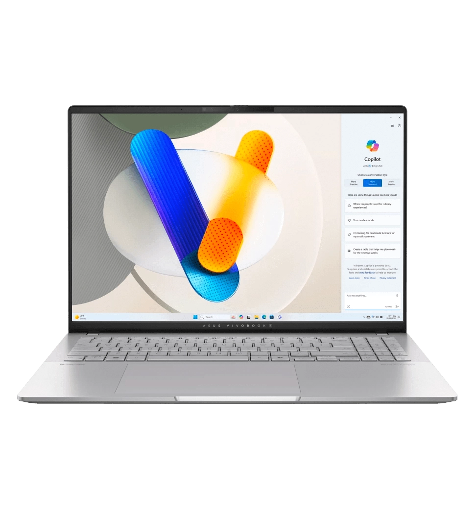 Ноутбук 16" ASUS Vivobook S 16 M5606UA-MX027 OLED (90NB1483-M00130)/AMD R7-8845HS/32GB/1TB SSD/AMD Radeon/DOS/Silver