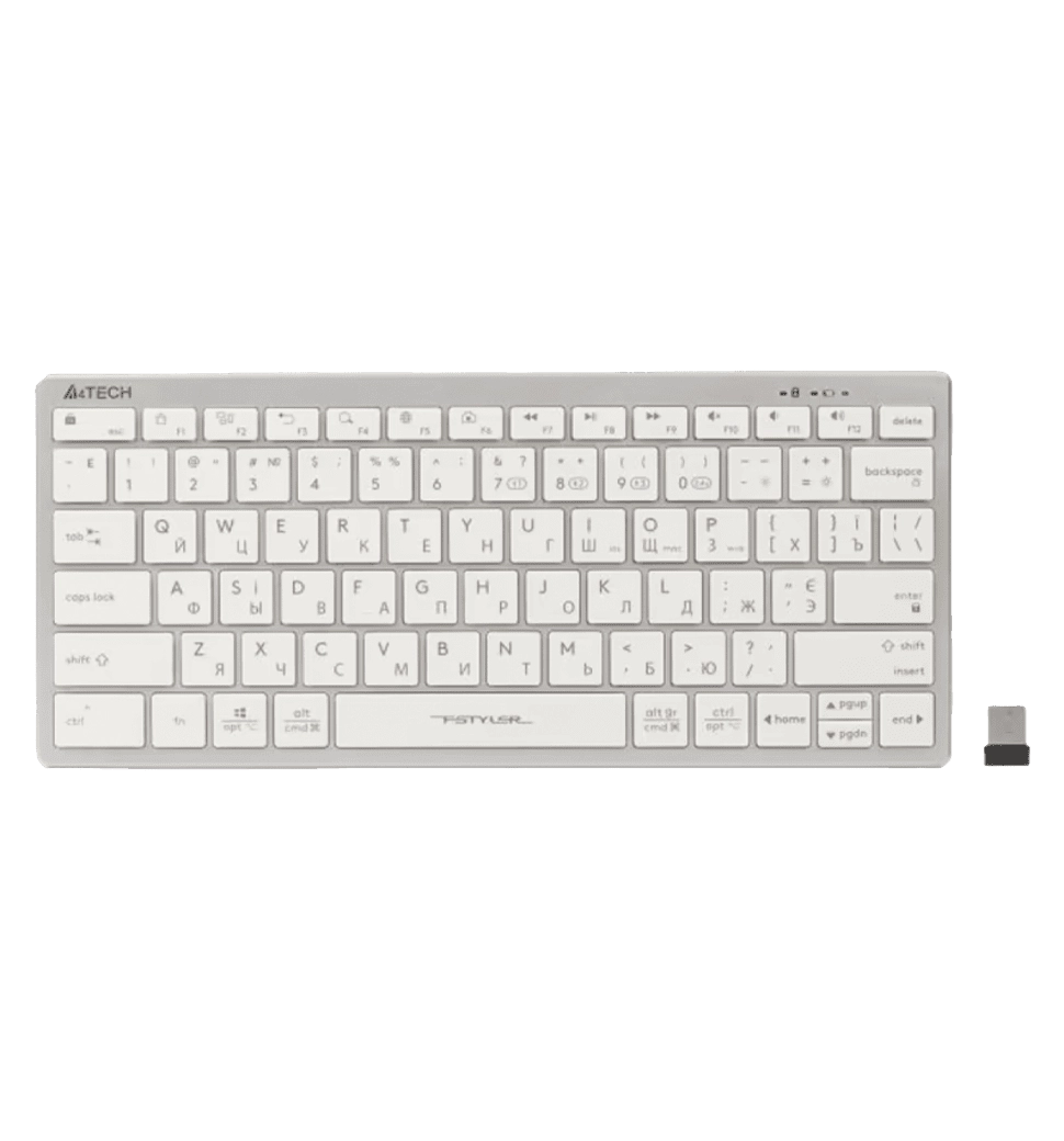Клавіатура A4-Tech Fstyler FBX51C бездротова, біла