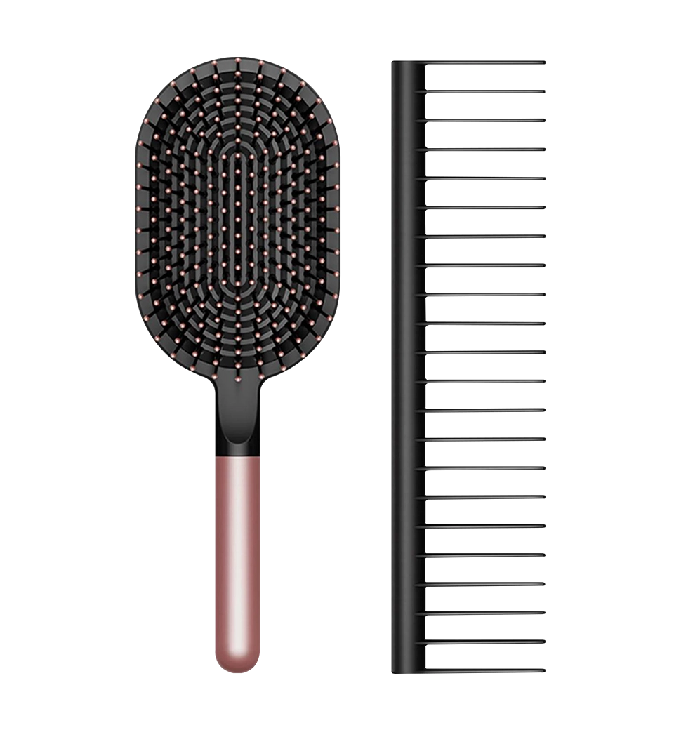 Dyson Набор щеток -designed Paddle brush and Detangling comb Rosе/Black (965003-05)