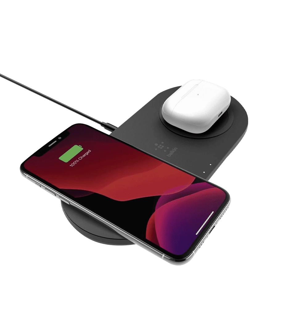 БЗП Belkin Dual Pads Wireless Charging Qi, 15W, black (WIZ008vfBK)