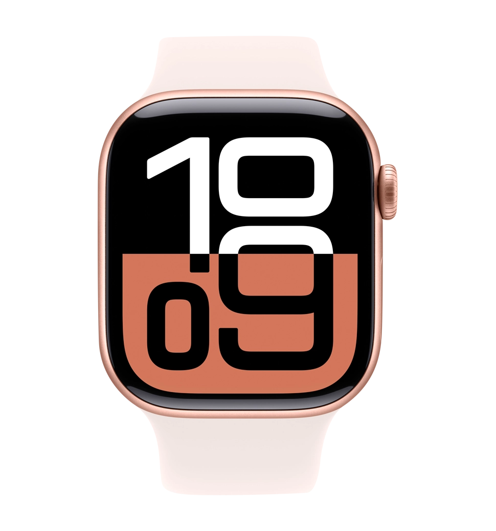 Apple Watch Series 10 46mm Rose Gold Aluminum Case with Light Blush Sport Band - M/L (MWWU3)