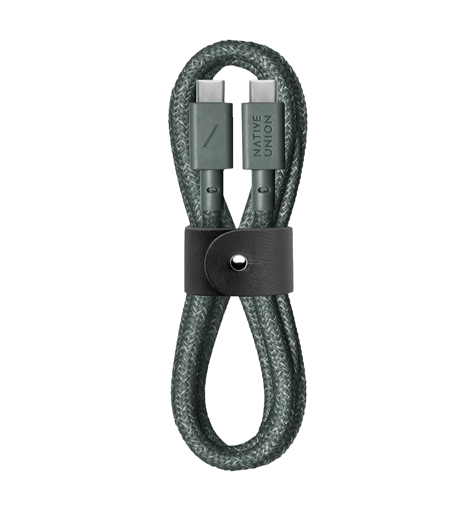 Кабель Native Union Belt Cable USB-C to USB-C Slate Green (1.2 m) (BELT-C-GRN-2-NP)