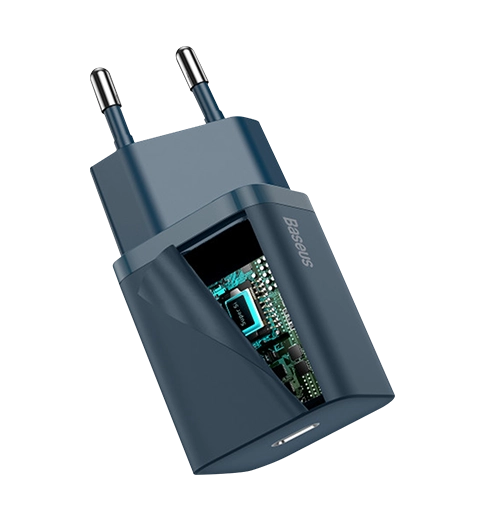 Адаптер Baseus Super Si Quick Charger Type-C 20W with Type-C to Lightning Cable Blue (TZCCSUP-B03)