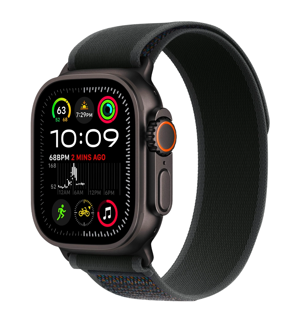 Apple Watch Ultra 2 49mm GPS + LTE Black Titanium Case with Black Trail Loop M/L (MX4V3)