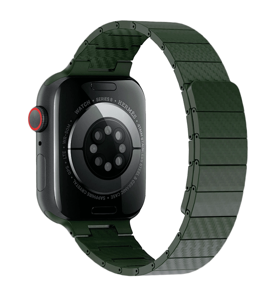 Ремешок Wiwu для Apple Watch 38/40/41mm Carbon Fiber pattern magnetic watch band Green
