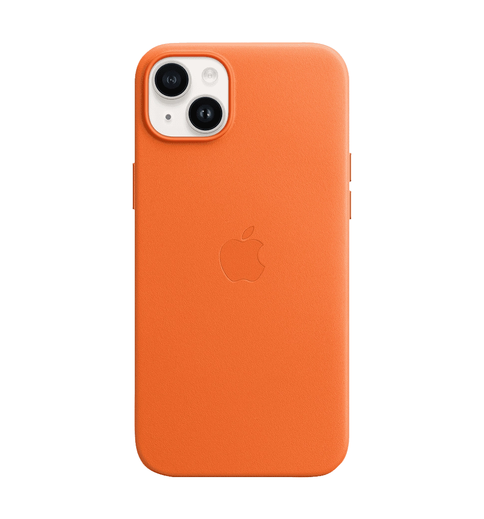 Чохол шкіряний iPhone 14 Plus Leather Case with MagSafe Orange (MPPF3)