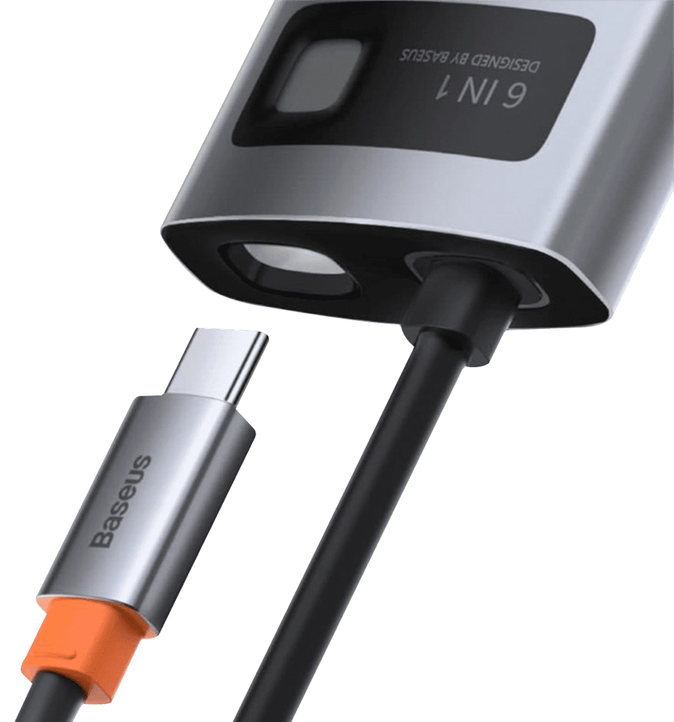 Хаб Baseus Multifunctional Metal Gleam 6- in-1 Type-C (Gray) (CAHUB-CW0G)