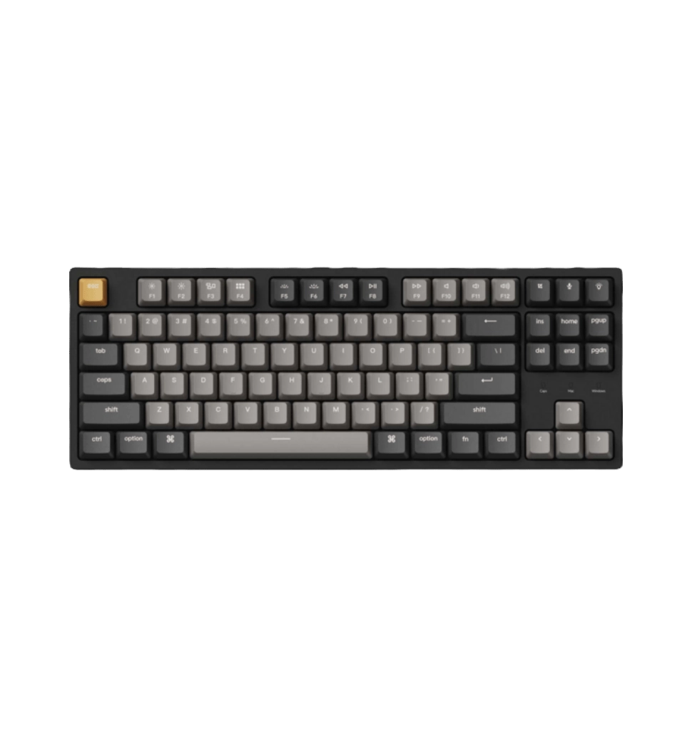 Клавіатура механічна Keychron C1 Pro 87Key, K pro Brown, USB-A, QMK/VIA, EN/UKR, RGB, чорний