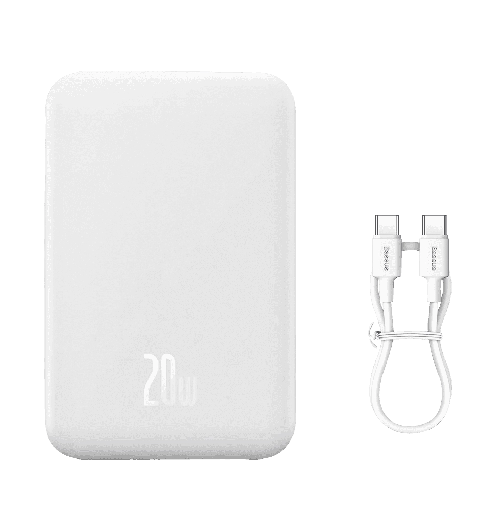Зовнійшній акумулятор Baseus Magnetic Mini Wireless 20000mAh 20W White (PPCX150002)