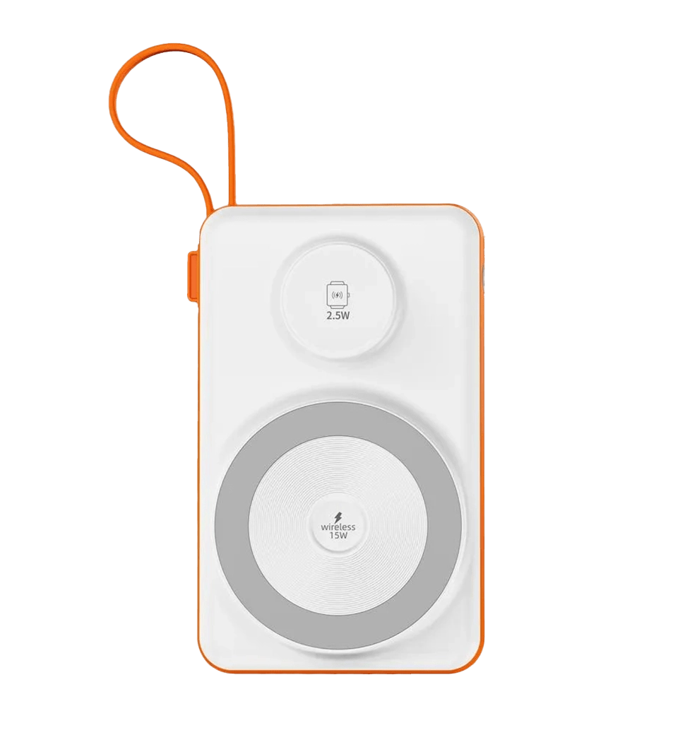 Зовнішній акумулятор Wiwu Core 2 in 1 Power Bank 10000mAh 22,5w (Wi-P007), White/Orange