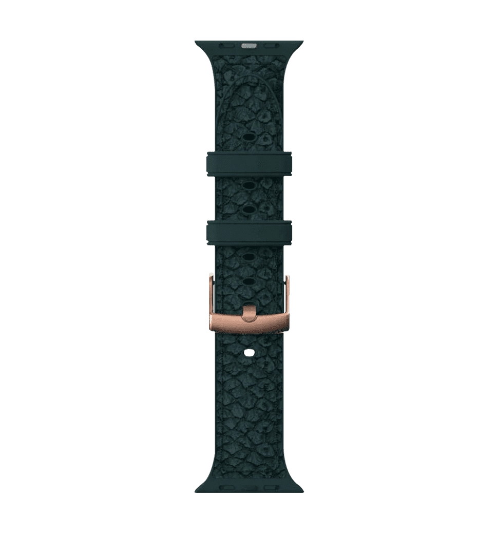 Ремешок Njord Salmon Leather Strap Dark Green для Apple Watch 41mm/40mm (SL14112)