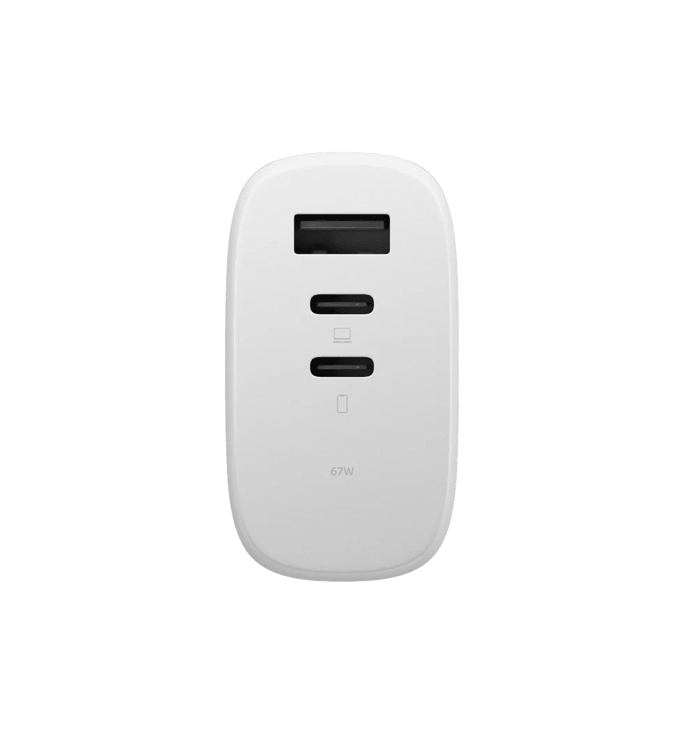 Зарядний пристрій Native Union Fast GaN Charger PD 67W 3 Ports White (FAST-PD67-WHT-2CA)