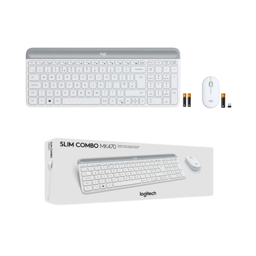 Комплект LOGITECH MK470 Slim Wireless Combo - Off White