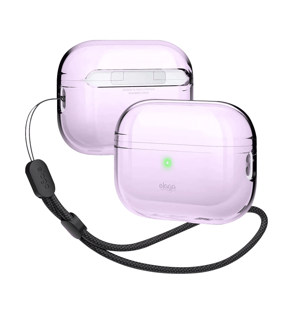 Чохол Elago Clear Case with Nylon Lanyard Lavender for Airpods Pro 2nd Gen (EAPP2CL-BA+ROSTR-LV)