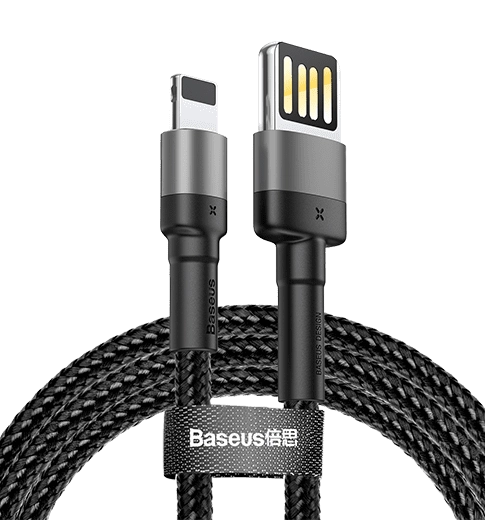 Кабель Baseus Cafule Cable (SpEd) 2.4A 1m Gray/Black (CALKLF-GG1)