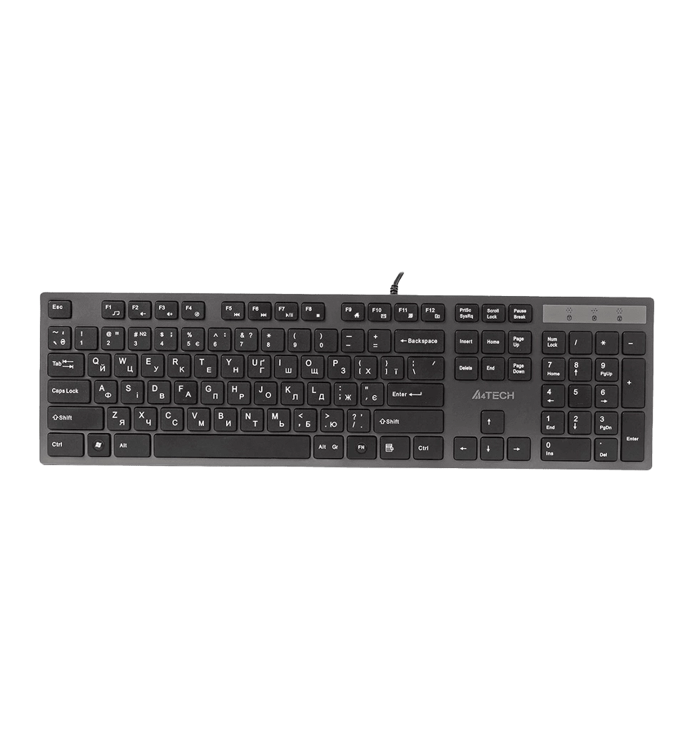 Клавіатура A4-Tech KV-300H USB, сіра,  X-Key + USB порт.