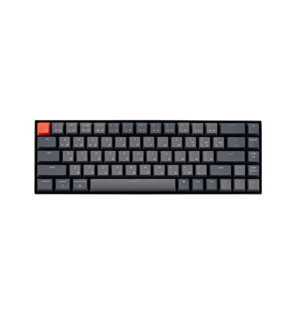 Клавиатура механическая Keychron K6 68Key, Gateron G Pro Brown, BT/USB-A, EN/UKR, White LED, черный