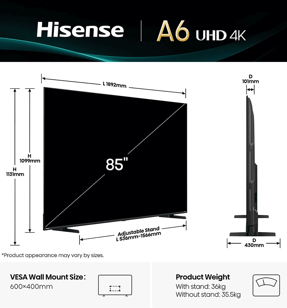 Телевізор HISENSE 85A6Q