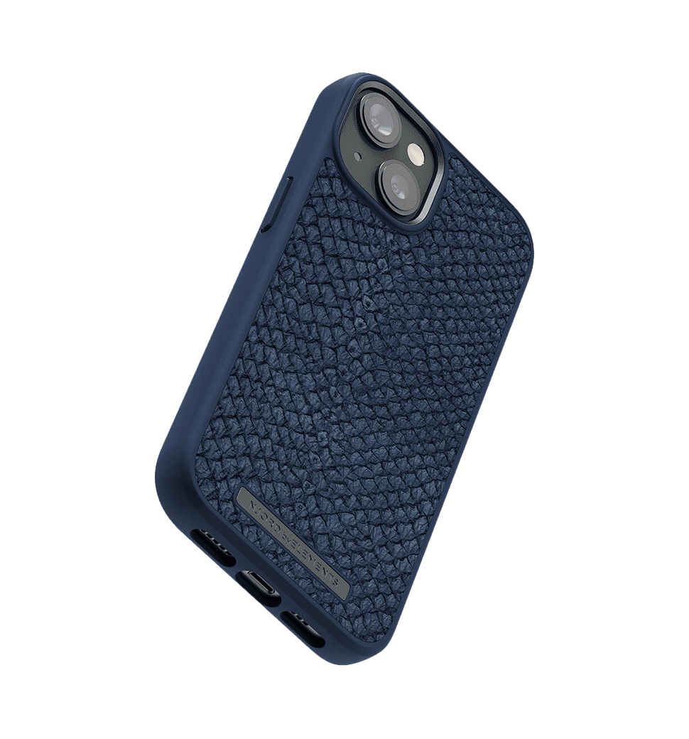 Чехол Njord Salmon Leather MagSafe Case Blue для iPhone 14 (NA41SL01)