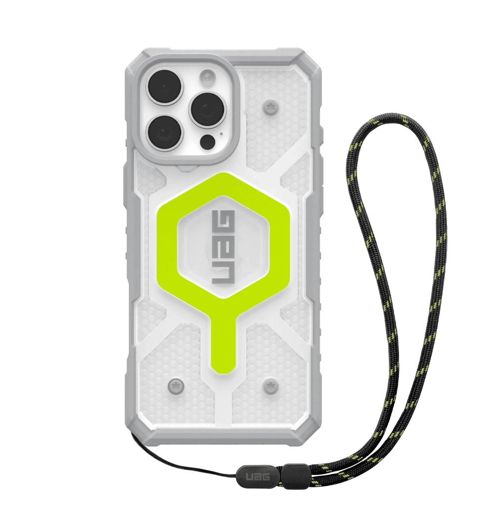 Чохол+ремінець UAG для iPhone 16 Pro Max, Pathfinder Clear Magsafe Bundle, Active Neon Lanyard (1144651BV01)