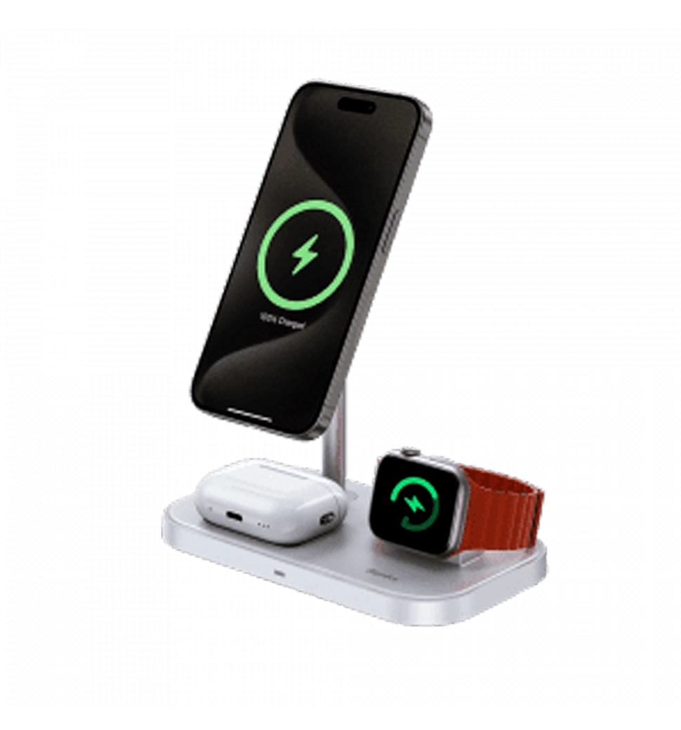 Зарядна станція Benks W16 3 in 1 wireless charger stand White 23W (C.D.SP.00.WE.0043)