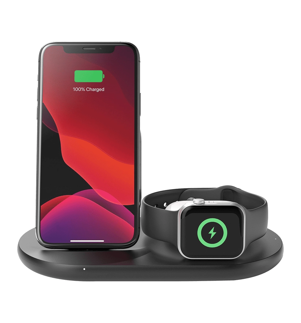Беспроводной ЗП Belkin 3-in-1 Wireless Pad/Stand/Apple Watch Black (WIZ001VFBK)