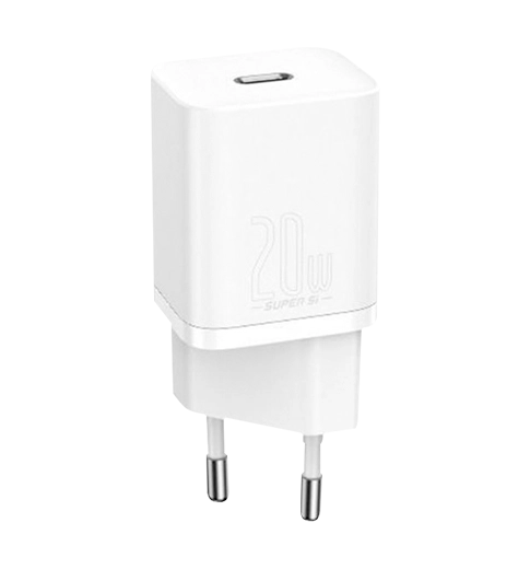 Адаптер Baseus Super Si Quick Charger Type-C 20W with Type-C to Lightning Cable White (TZCCSUP-B02)
