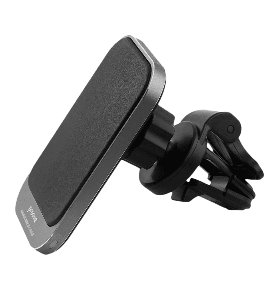 Держатель в машину с беспроводным ЗУ Proove Square Magnetic PRO 15W (metal gray)